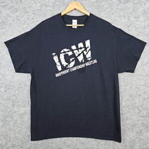 ICW Independent Championship‎ Wrestling Size XL Black Gildan T-Shirt 100% Cotton